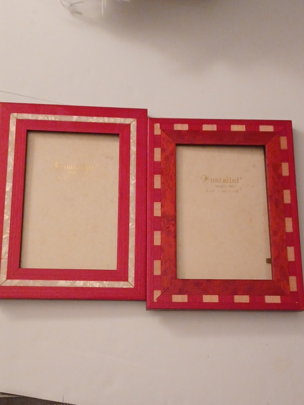 Natalini Italian 2 Picture Frames Red Tan